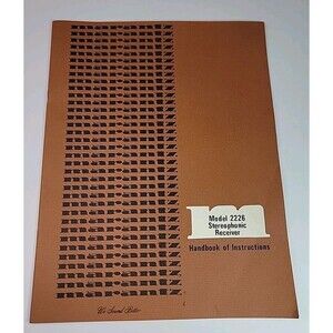 Original Marantz Model 2226 Stereophonic Receiver Manual Handbook
